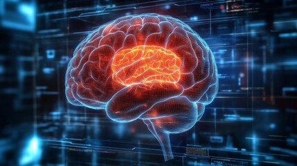 Vibrant Brain Illustration with Clean Lines and High Resolution