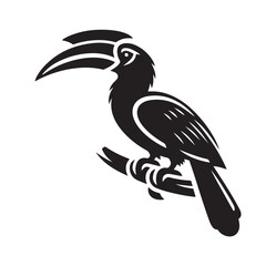 Hornbill icon silhouette illustration with white background 4