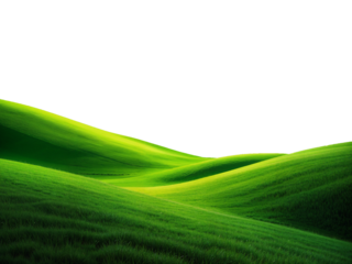 green grassland landscape cut out  isolated on or transparent background