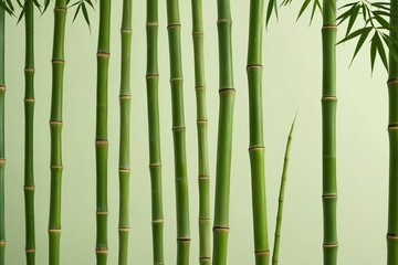 Fototapeta premium there are many bamboo stalks that are growing in the grass