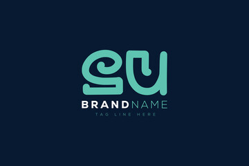 S and U logo design.  SU abstract Letters Logo Monogram. This logo design is the process of creating a visual symbol that represents a brand, company, or individual.