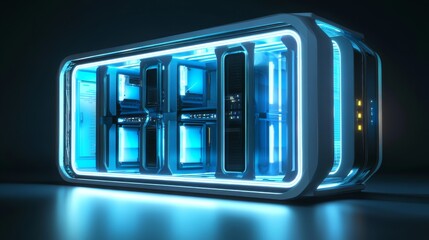 Futuristic technology showcase digital space 3d rendering sci-fi environment aerial view advanced innovation