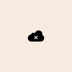Cloud delete icon flat vector design.