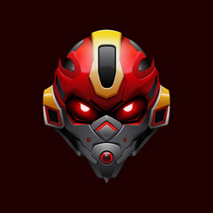 Vector modern transformer robot head mascot logo design