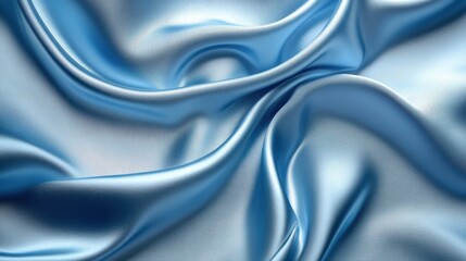 Obraz premium Blue silk background with satin texture creating elegant and luxurious waves, providing a perfect backdrop for fashion design, interior decoration or product photography projects