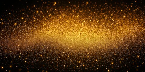 Luxurious golden glitter texture, shimmering sparkles on dark background, luxury, festive