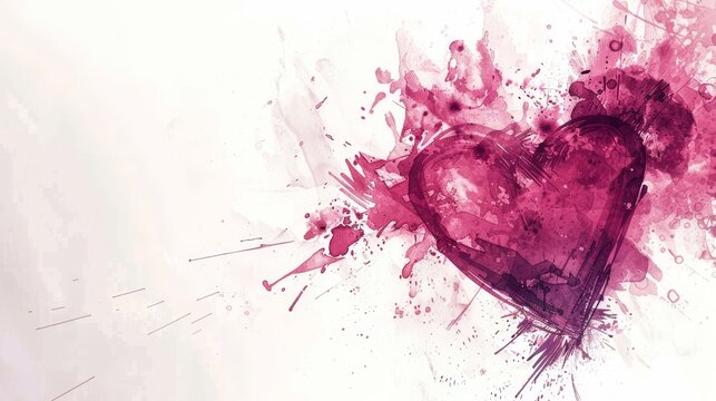 Delicate pink watercolor heart card design featuring ample copy space for personalization