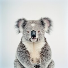 Fototapeta premium a koala sits against a white background