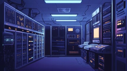 Data center operations high-tech facility digital infrastructure secure environment interior view technology insights
