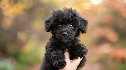 An adorable black Poodle pup