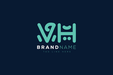 V and H logo design.  VH abstract Letters Logo Monogram. This logo design is the process of creating a visual symbol that represents a brand, company, or individual.