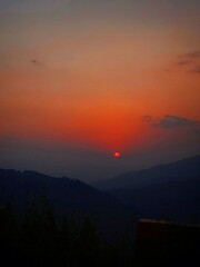 sunset in the mountains