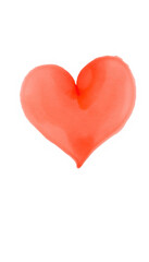 Fototapeta premium A minimalistic pink heart centered on a clean white background, symbolizing love and simplicity. Perfect for romantic designs or cards.