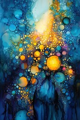 Vibrant patterns emerge from the fluidity of alcohol ink artistry.