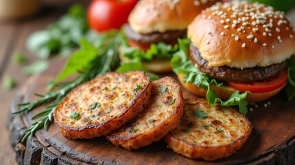 beef burger with steamed potatos