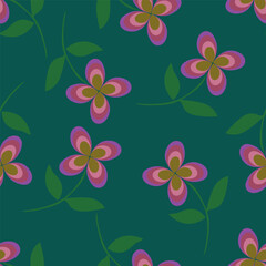 Hand drawn flowers, seamless patterns with floral for fabric, textiles, clothing, wrapping paper, cover, banner, interior decor, abstract backgrounds.