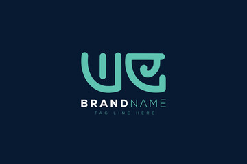 W and E logo design.  WE abstract Letters Logo Monogram. This logo design is the process of creating a visual symbol that represents a brand, company, or individual.