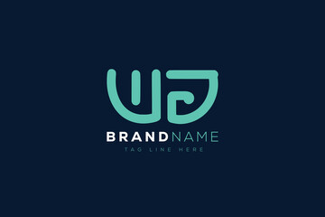 W and J logo design.  WJ abstract Letters Logo Monogram. This logo design is the process of creating a visual symbol that represents a brand, company, or individual.