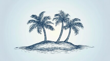 Tropical island with palm trees	
