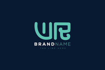 W and R logo design.  WR abstract Letters Logo Monogram. This logo design is the process of creating a visual symbol that represents a brand, company, or individual.