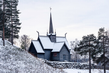 Garmo Stave Church in December.