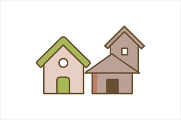 Simple monochrome house icon set