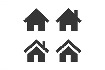 Simple monochrome house icon set
