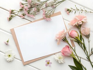 A minimalist bridal shower invitation mockup in a clean white style with subtle typography and understated elegance