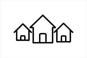 Simple monochrome house icon set