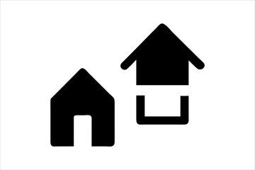 Simple monochrome house icon set