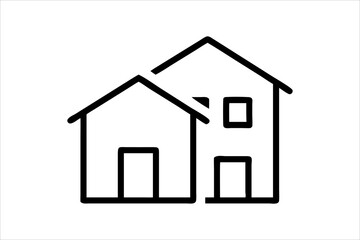 Simple monochrome house icon set