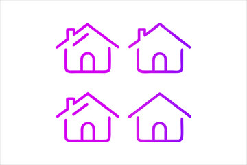 Simple monochrome house icon set