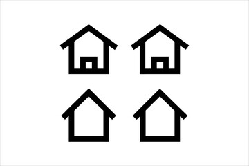 Simple monochrome house icon set