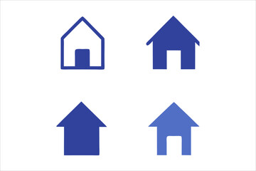 Simple monochrome house icon set