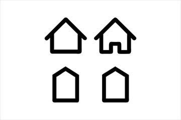 Simple monochrome house icon set