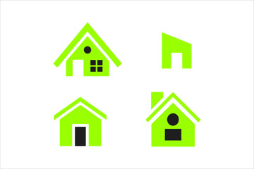 Simple monochrome house icon set