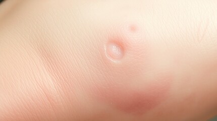 Fototapeta premium A soft pastel colored overhead bird’s eye view of skin disease, presenting a gentle and soothing image from a top-down perspective.