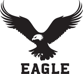 Obraz premium A black and white logo type eagle silhouette design