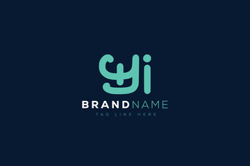 Y and I logo design.  YI abstract Letters Logo Monogram. This logo design is the process of creating a visual symbol that represents a brand, company, or individual.