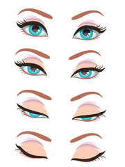 Set of eyes in anime or manga style vector.
