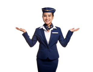 Flight attendant isolated on white background, cutout