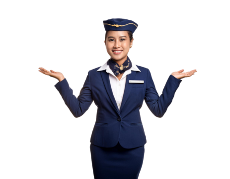 Flight attendant isolated on white background, cutout - Powered by Adobe