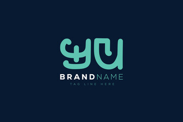 Obraz premium Y and U logo design. YU abstract Letters Logo Monogram. This logo design is the process of creating a visual symbol that represents a brand, company, or individual.