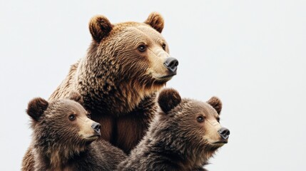 Fototapeta premium three brown bears look forward