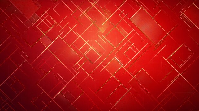 Vibrant abstract geometric design in red and gold, ideal for presentations, marketing materials, or festive events like Chinese New Year.