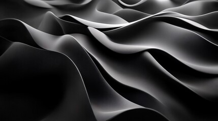 Obraz premium A close-up photograph of smooth black fabric with wavy folds.
