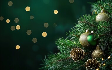 Obraz premium Christmas new year green background