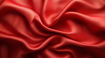 Fototapeta premium Silky Red Satin Fabric Background.