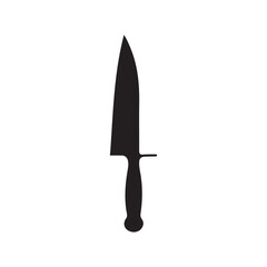 Simple Black and White Chef's Knife Illustration