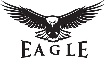 Fototapeta premium A black and white logo type eagle silhouette design